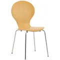 CLP Stapelstuhl Diego I Komfortabler Esszimmerstuhl I Metallgestell, Holzsitz I Ergonomisches Design I Platzsparend In Esszimmer Und Küche