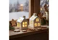 Levandeo® Teelichthalter, 2er Set LED Haus Weiß Porzellan Lichthaus Tischdeko Skandi Design
