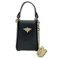 Florence Umhängetasche Biene Damen Handtasche Echtleder schwarz OTF813S