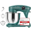 KLAMER Küchenmaschine 1800W, Knetmaschine Brotteig mit Edelstahl-Rührschüssel 6 L, 10 Stufen mit Timer, Planetenrührwerk, Rührbesen, Knethaken, Schneebesen & Sichtdeckel (türkis)