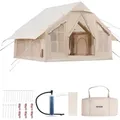 VEVOR Aufblasbare Zelte für Camping 3x3x2,3 m, 4–6 Personen, 300D Oxford, 2 Türen & 4 Netzfenstern, inkl. Aufbewahrungstasche für Transport