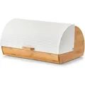 Zeller Brotkasten Bambus/Metall 19 cm x 27 cm x 39 cm Weiß-Natur