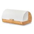 Zeller 25366 Brotkasten, Bamboo/Metall, weiß, ca. 39 x 27 x 19 cm, Brotaufbew...