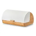 Zeller Brotkasten Bambus/Metall weiß 39 x 27 x 19 cm
