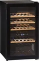 Wolkenstein WTS49DW Weintemperierschrank, 48 cm breit, 49 Standardweinflaschen, 4 Holzböden, 2 Temperaturzonen, Thermostat, schwarz
