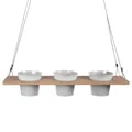 UNUS HOME Blumenkasten Kräuterbar, Pflanzenregal (natur), Nachhaltig, stabile Drahtseilaufhängung, vielseitig einsetzbar, Weiß