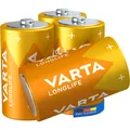 VARTA Batterien LONGLIFE Alkali-Mangan Mono D 1,5 V, 4 St.
