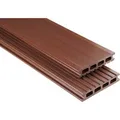 Kovalex WPC Terrassendiele Glatt Braun Zuschnitt 2,6 cm x 14,5 cm x 300 cm