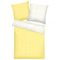 Bettwäsche TOM TAILOR HOME "LARGE CHECK in Gr. 135x200cm oder 155x220cm", gelb (light lemon, crisp weiß), B/L: 155cm x 220cm, , Renforcé, B/L: 80cm x 80cm, Renforcu00e9, Obermaterial: 100% Baumwolle, Bettwäsche, new bedroom, gewebtes Label