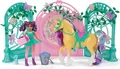 Spin Master Unicorn Academy - Ava und Einhorn Leaf Stall Spielset mit Farbwechseleffekt und ca. 12 cm großen Originalfiguren zur beliebten Netflix Serie, mit 15 Accessoires, Aktion/Abenteuer, 4 Jahr(e), Mehrfarbig