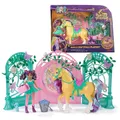 Unicorn Academy - Ava und Einhorn Leaf Stall Spielset mit Farbwechseleffekt und ca. 12 cm großen Originalfiguren zur beliebten Netflix Serie, mit 15 Accessoires, für Kinder ab 4 Jahren