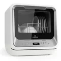 Klarstein Amazonia Mini Geschirrspülmaschine 6 Programme LED-Display Silber