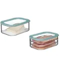 Mepal | Käse- und Wurstdosen-Set Meat and Cheese | Nordic Green | Modula Vorratsdosen | Deckel inkl. Anti-Kondensationseinsatz | Luftdicht & spülmas