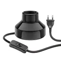 ledscom.de Tischlampe TIX, Schalter, Porzellan, schwarz, 1x E27 max. 300W
