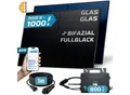 SUNNIVA® 1000W Balkonkraftwerk BIFAZIAL FULLBLACK komplett Steckdose ASTRO-E 800 Watt Wechselrichter, Solaranlage Komplettset, 2x 500W N-Type Glas Bifacial Solarmodule, 5m Kabel, 4x 1m Solarkabel