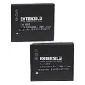 EXTENSILO 2X Akku kompatibel mit Panasonic Lumix DMC-FX500, DMC-FX55 Kamera (1000mAh, 3,7V, Li-Ion)