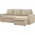 Universell Ecksofa mit Schlaffunktion NEO, Schlaffläche 200x140cm, Cord Beige - Creme