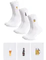 Occulto Damen & Herren Motiv Tennissocken 3er Pack (Modell: Robin), Statement Tennis Socken Bier 39-42