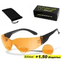 HSE - SportEyes Sportbrille SPRINTER 2.3, Leseteil (1 bis +2,50 Dioptrien) orange +1,50 Dioptrien