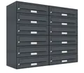 AL Briefkastensysteme Wandbriefkasten 12 Fach Premium Briefkasten A4 in RAL Farbe 7016 Anthrazit Grau