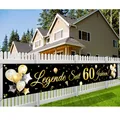 60. Geburtstag Banner, Legende Seit 60 Jahren Glitzerbanner, 300 * 50cm (Gold)