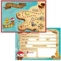 Oblique Unique® 12 Einladungskarten zum Kindergeburtstag Pirat // Geburtstagseinladungen Jungen Mädchen Kinder Einladungen Schatzkarte Schatzsuche Piratenparty Geburtstag Karten Set