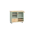 SoBuy Kücheninsel mit 2 Schubladen Grün 110x40x91,5cm Funktional