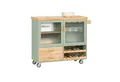 SoBuy Küchenwagen FKW114, Servierwagen Küchen Aufbewahrungseinheit auf Rollen, Küchenschrank mit Arbeitsplatte Kücheninsel Rollwagen Sideboard