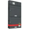 AL Briefkastensysteme 2 Fächer Premium Wand Briefkasten Anlage mit Klingeln in RAL 7016 Anthrazit Grau, A4, wetterfest, Artikelnummer: 331P2EA1KSP7016