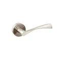 Emuca - Türgriffe für Innenttüren, Türgriff-Set mit Rosetten für Zimmertüren D.50 mm, Aluminium, satiniertes Nickel.