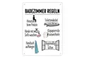 speecheese Metallschild Badezimmer Regeln für ein hygienischeres Bad Metallschild XL in 21x28
