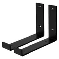 ML-Design 2 Stück Regalhalterung, 20x4x14 cm, Schwarz, Metall, 8 Zoll Regalhalterungen, Industrielle Regalwinkel, Regalträger für Wandmontage, 90 Grad Wandhalterung, L-Form Wandregal, inkl. Schrauben