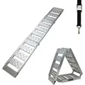 Baumarktplus - Trutzholm 1x Auffahrrampe 2-fach Klappbar 198cm Traglast 340kg Alu Grau Gelocht Rampe Verladerampe