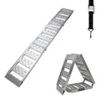 Auffahrrampe Motorradrampe Verladerampe zweifach klappbar 340kg 198cm silber