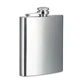 Relaxdays Flachmann 200 ml, Edelstahl, 7 oz, Taschenflachmann mit Schraubverschluss, silber, 1 Stück