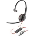 Poly Blackwire 3210 Monaural USB-C-Headset + USB-C/A-Adapter schwarz