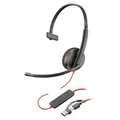 HP Poly Blackwire 3210 Mono-Headset USB-C kabelgebunden On-Ear Schwarz - Schwarz