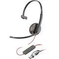HP Poly Blackwire C3210 Over Ear Headset kabelgebunden Mono Schwarz Headset, Lautstärkeregelung, Mikrofon-Stummschaltung Computer