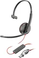 HP Poly Blackwire C3210 Over Ear Headset kabelgebunden Mono Schwarz Headset, Lautstärkeregelung, Mikrofon-Stummschaltung Computer