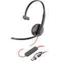 HP Poly Blackwire 3210 Monaural USB-C-Headset + USB-C/A-Adapter, schwarz
