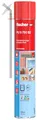 fischer Schnell-Montageschaum PU S 750, Bauschaum für Verfüllung, Dämmung & Isolierung, PU-Schaum inkl. Adapter für sofortigen Einsatz, 750 ml