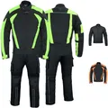 BULLDT Herren 2-teiliger Motorradkombi mit CE-Protektoren – Jacke & Cargo Motorradhose, 4-lagig, Winddicht, Abnehmbares Thermofutter, 9 Taschen, Reflektierende Elemente, für Sommer & Winterfahrten