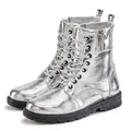 LASCANA Stiefelette im angesagten Metallic-Look, Stiefel, Boots VEGAN silberfarben 38