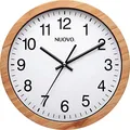 NUOVO 10 Zoll hölzerne runde Wanduhr Stille und Nicht tickende Retro Wanduhr für Wohnzimmer Schlafzimmer Küche (26 cm / 10")