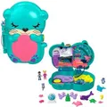 Polly-Pocket Spielset HCG16, ab 4 Jahre, Otter-Aquarium Schatulle, 15 Teile