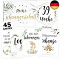 45 Schwangerschaft Meilensteinkarten Tropical Green Milestone Cards Meilenstein