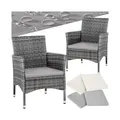 tectake 2er Set Rattanstuhl, widerstandsfähig, 2 Bezugssets, 59 x 57 x 85 cm