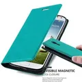 Cadorabo Hülle für Samsung Galaxy S4 Schutz Hülle in Türkis Handyhülle Etui Case Cover Magnetverschluss