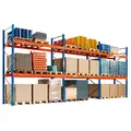 SCHULTE Palettenregal 46801-N orange, blau, silber 844,4 x 110,0 x 400,0 cm