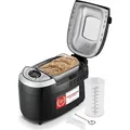 TZS First Austria - Brotbackautomat 850W - 700-1250g Füllmenge - 12 Automatikprogramme - Sichtfenster, Timer, Zubehör & Warmhaltefunktion - Schwarz - Schwarz